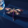 Soumimi Purple Dragonfly Brooch Pin Rhinestones Crystal Dragonfly Brooches Enamel