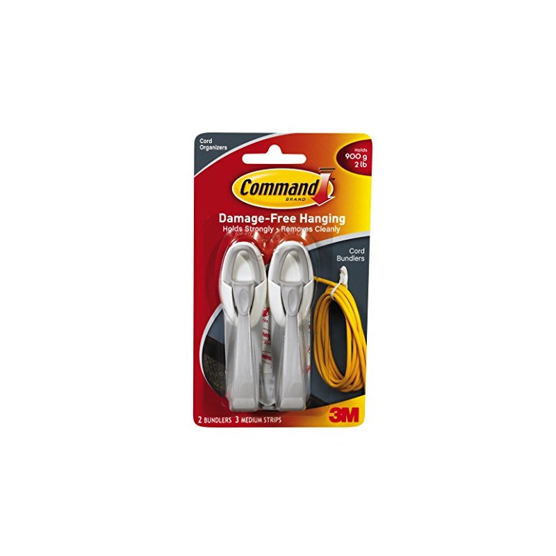 Command Cord Bundlers, White, 3-PACK