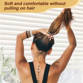 RIXERKOC 48Pcs Boho Haargummis, elastische Haargummi-Armbänder für Damen, niedliche Haargummis ohne Beschädigung, Pferdeschwanzhalter für Mädchen mit dickem und dünnem Haar