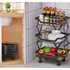 Beaugreen Metal Kitchen Storage Carts Foldable Fruit Vegetable Baskets Cart