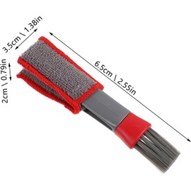 Hemobllo Cepillo de Limpieza para Automóvil de Doble Cabeza, Herramienta Ligera de Abs y Microfibra para Limpiar Salidas de Aire y Ventilación en Vacaciones de Verano, Paquete de 2 Piezas