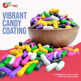 NY Spice Shop Licorice Pastels - 1 Pound Mix Colored Chocolate Coated Licorice Flavored Crunchy Candy Bites Bulk - Perfect On the Go Snacks