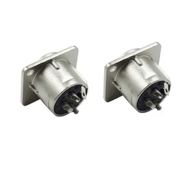 QLXHBOT 6 Pcs XLR Female Jack 3 Pin Panel Mount Jacks, XLR Female Socket Audio Studio Connector,Silver Metal Housing