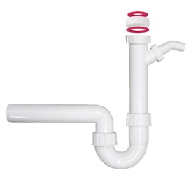 Schläfer 439506 | S-Shaped Siphon Drain Sink, Sink, Dishwasher Connection, Washing Machine Diameter 40 mm with Universal Adapter 1 1/2 and 1 1/4
