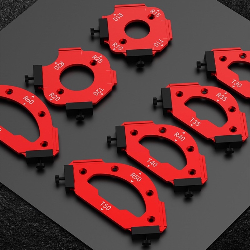 Router Corner Radius Template, 7Pcs Aluminum Woodworking Round Corner Radius