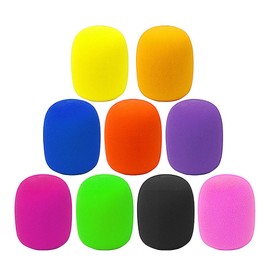 UUYYEO 10 Pcs Large Microphone Foam Covers Small Microphone Windscreens Microphone Protective Covers for Standard Handheld Microphones