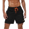 YSENTO Men's Knee-Length Surf Shorts, Beach Swim Trunks with Mesh