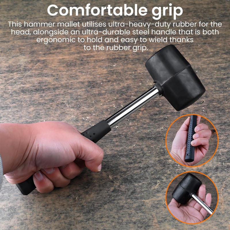 YCLFHOO Rubber Mallet,12oz Camping Hammer with Sturdy Handle,26 * 8cm