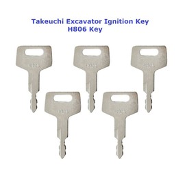 Baqii 5 Pieces Replacement H806 Ignition Key for Takeuchi Gehl Hitachi Mustang New Holland Excavator Chain Loader