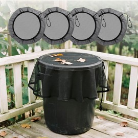 Rain Butt Net, Pack of 4, Adjustable Rain Butt Cover, 100 cm, High-Quality Rain Butt Cover with Drawstring Lid, Rain Butt Protection Against Leaves, Rubbish, Insects and Small Animals, Rain Collector