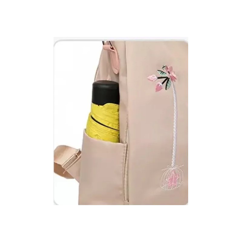 Colibrí alegre Mochila Oxford Impermeable, Con Bordados