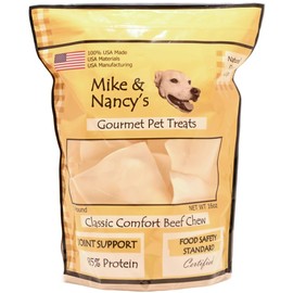 Mike & Nancy's Gourmet Pet Treats Classic Comfort Beef Chew Chips, 85% Protein, 16 oz, USA Made
