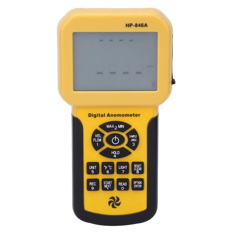 HP-846A Digital Portable Anemometer Wind Speed Gauge Air Temperature Meter
