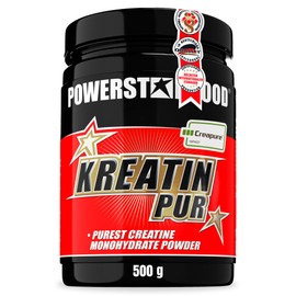 POWERSTAR FOOD Powerstar CREATINE PURE 500g | 100% pure creatine monohydrate powder Creapure? Made in Germany | Strength booster | Vegan | Maximum strength | Endurance training | Muscle building