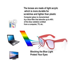 4sold Rubi Spring Hinges Classic Retro Style Computer Blue Light Blocking Glasses Anti Glare Fatigue Blocking Headaches Eye Strain Safety for Computer/Phone Transparent (Black, 2.00)