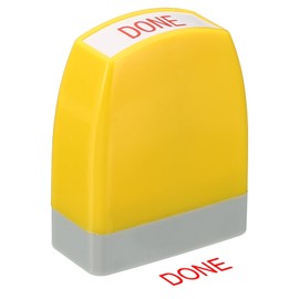 PATIKIL Ererlet Notice Stamp Self Inking Red Ink Office Stamp Refillable Business Stamp Style 1, Yellow
