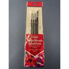 Leisure Arts artist brush value pack white Nylon acrylic brushes fan, round, filbert flat