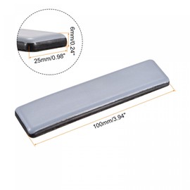 uxcell 100mm x 25mm Rectangle PTFE Furniture Sliders, Adhesive Self Stick for Wood Floors, Ceramic Tile and Carpeting 8pcs