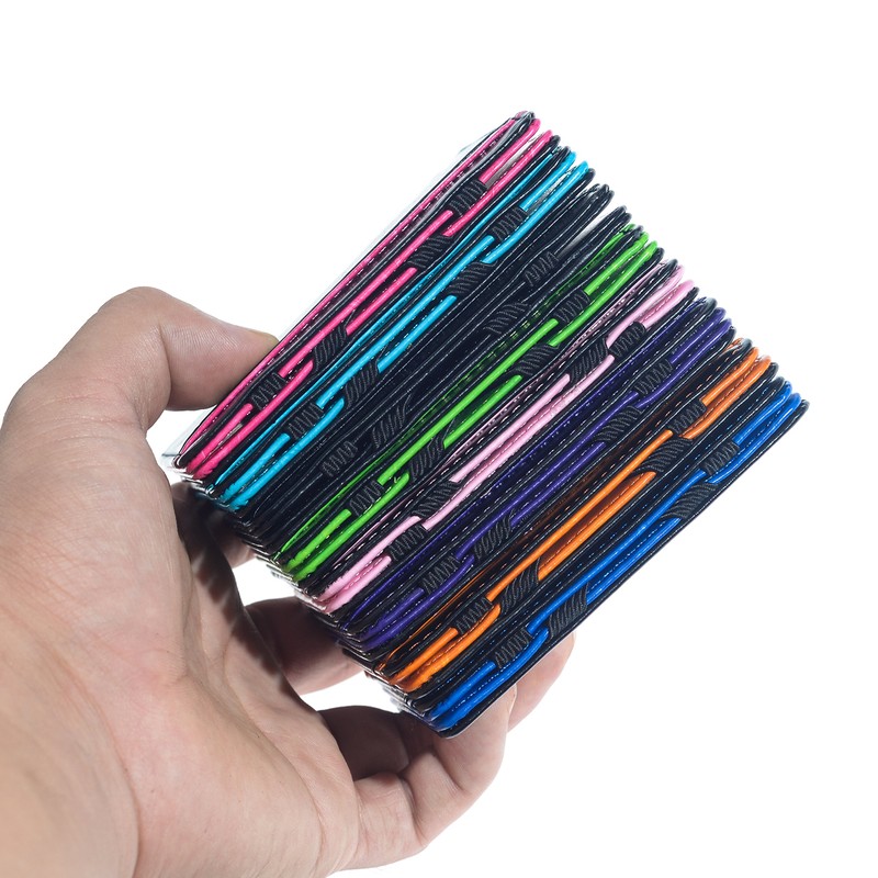 CKLT - portafolios de piel minimalista para hombre, Azul, Medium