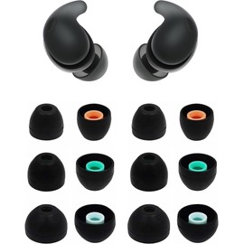 Rqker Eartips Compatible with Sony Linkbuds Fit Earbuds, 6 Pairs S/M/L Sizes Soft Silicone Ear Tips Replacement Earbuds Tips, Compatible with Sony Linkbuds Fit 6 Pairs Black