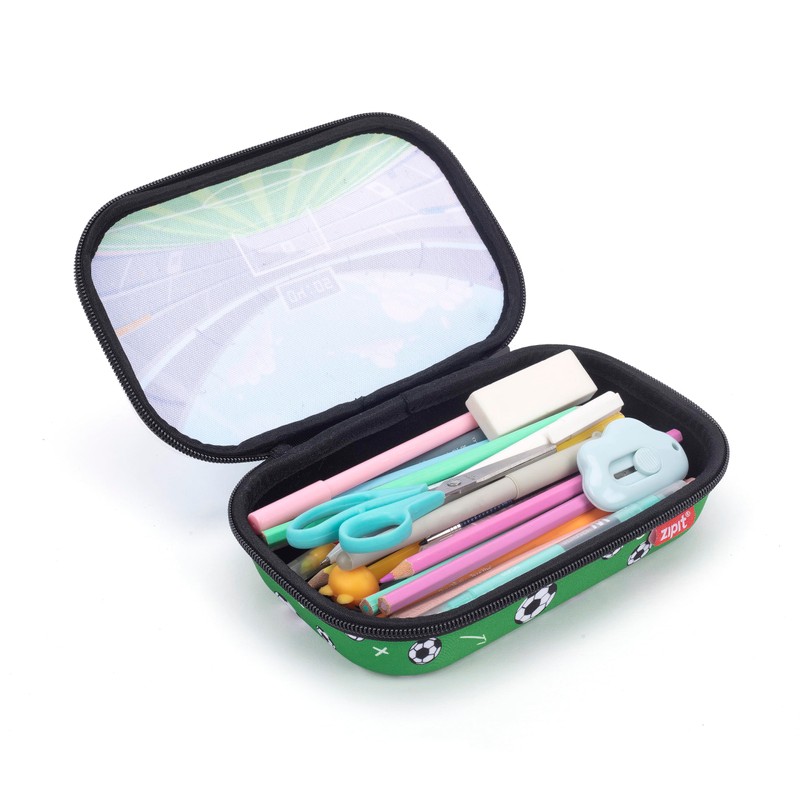 ZIPIT Clear Top Pencil Box for Boys | Soccer Pencil