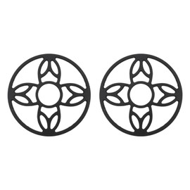 FarBoat 2Pcs Heat Diffuser for Gas Cast Iron Wok Support Ring Stovetop Stand for Gas Stove Camping Stove, Leaf Shape