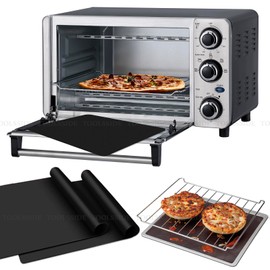 TOOLSSIDE 100% Non-Stick Toaster Oven Liner 2 PACK - 11" X 9" Oven Liners for Bottom of Oven, Great Oven Mat, Teflon Liner for Toaster Ovens, Dishwasher Safe, Best Oven Mat for Bottom of Oven