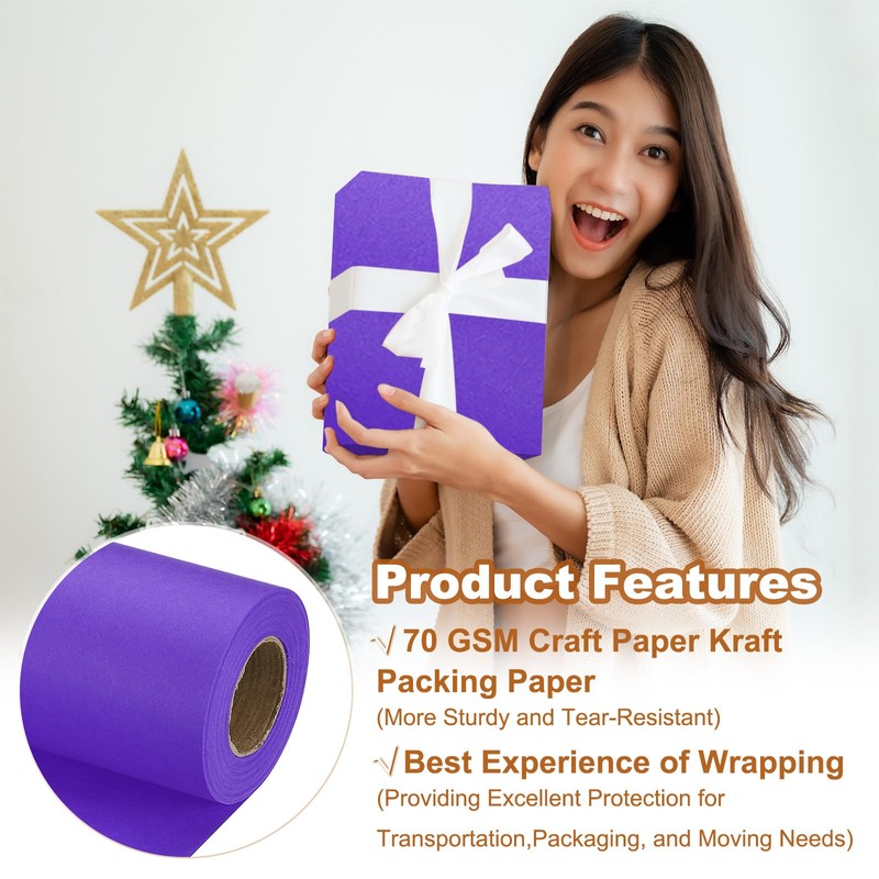 PATIKIL Wrapping Paper, 12" x 500" (42') 70GSM Craft Paper