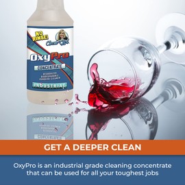 Chem-Girl OxyPro Concentrated Multi-Purpose Surface Cleaner to the Rescue - Chlorine-Free, Oxygen-Powered Stain & Odor Remover, 5 Percent Hydrogen Peroxide (H2O2), 1 Quart