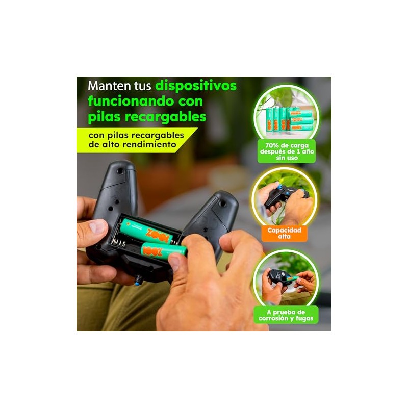 100%PeakPower Pilas AA Recargables 2600 mAh NiMH | Lote de