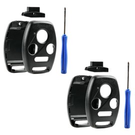 Cutting NOT Required - Key Fob Keyless Entry Remote Shell Case & Pad fits Honda 2003-2012 Accord / 2006-2013 Civic EX / 2009-2015 Pilot /2005-2006 CR-V, Set of 2