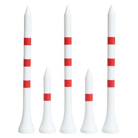 EWILLING Three Striped Marking Bamboo Golf Tees 80 Count 3-1/4 inch with 20 Count 1-1/2 inch Tees Mixed Pack Available in Black Red Blue Pink (Red Stripes(3-1/4"+1-1/2"))