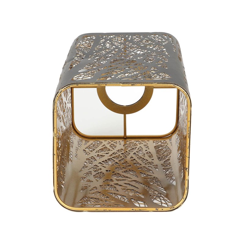 Ceiling Pendant Shade,Tree Shadow Lamp Shade,Iron Lampshade Hollow Carving Square
