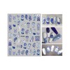 Generic Blue White Porcelain Nail Sticker Wrap Flower Lotus Rose