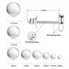 White Gold Plated Sterling Silver Dot Stud Earrings 3mm-8mm Options,