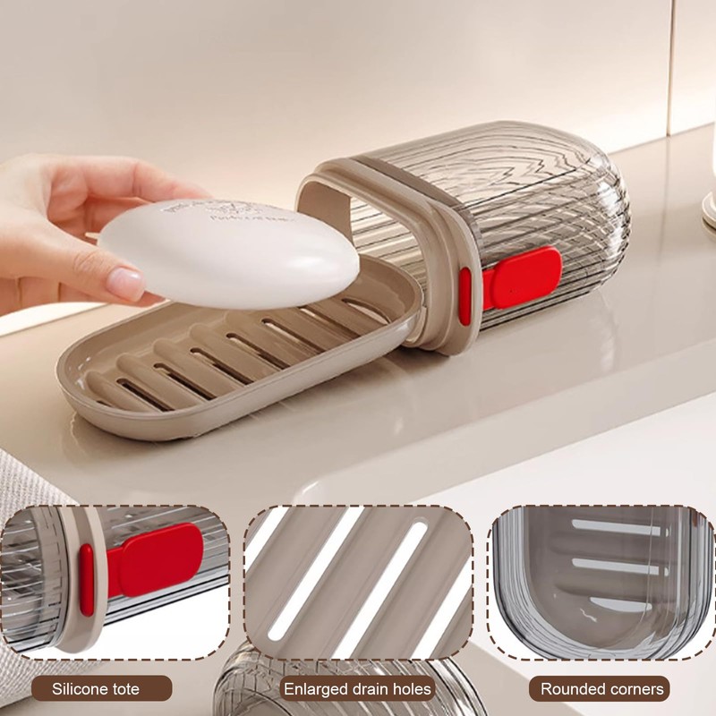 Pack of 2 Soap Box Travel Leak-Proof Waterproof Plastic Soap