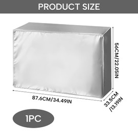 Outdoor Air Conditioning Cover, Waterproof Air Conditioning Protective Cover, 86 x 32 x 56 cm, UV-Resistant and Dustproof, Silver Coated Polyester, for Home and Commercial Use