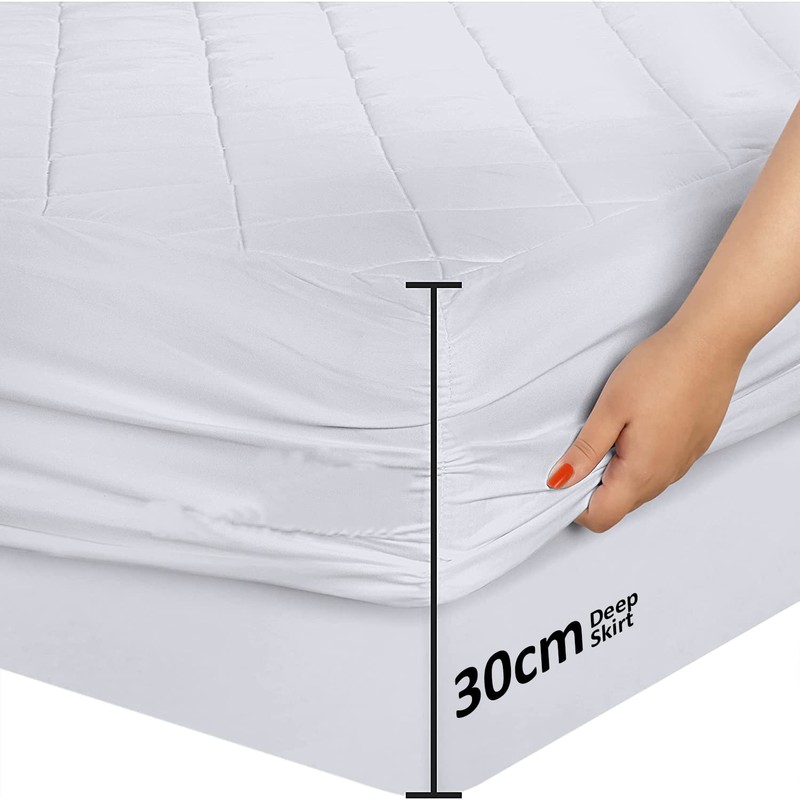 Cotton Comfort Bedding Quilted Mattress Protector King Size 30cm Deep
