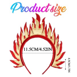 Zoestar Fire Headband Red Flame Headbands Goddess Fire Crown Headdress Carnival Festival Costume Hair Accessories for Women (A, One Size), Non-precious metal, /