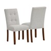 HomePop Button Tufted Fabric Dining Chairs - Slate Gray Woven