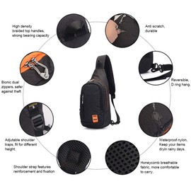 Peicees - Mochila pequeña con honda, impermeable, unisex, bandolera en el pecho