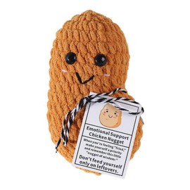 GETFACAI Emotional Support Nuggets, Chicken Nugget Plush, Emotional Support Plush, Chicken Nugget, Funny Reduce Pressure Doll, Knitting Emotional Support Plush Birthday Gifts Party Decoration