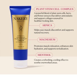 Nakery SkinRecovery Ultra Strength Massage Cream - Muscle Relaxer Cream & Magnesium Cream for Leg Cramps with Menthol - Fast Absorbing Feet Cream - Non-Sticky Leg Cramp Cream for Soothing Comfort