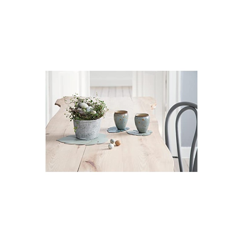 Lind DNA Monstera 989961 Glass Coaster Recycled Leather Hippo Pastel