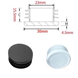 20 Pcs Round Plastic Plugs, Black and White Tube Inner End Caps, 30mm Cover for Furniture Chair Desk Leg Tables Foot, Pipe