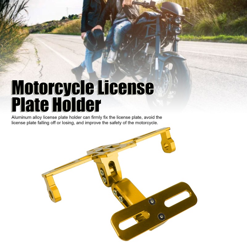 Motorcycle License Plate Bracket CNC Aluminium Alloy Universal Adjustable Motorcycle