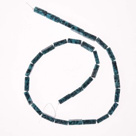 Asingeloo 30PCS 4X13mm Natural African Turquoise Gemstone Loose Beads Tube Energy Stone Healing Power for Jewelry Making 15.5" a Strand