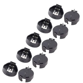 Comimark 10 Pcs CR2450 Coin Cell Button Battery Socket Holder 2 Pins Black AD