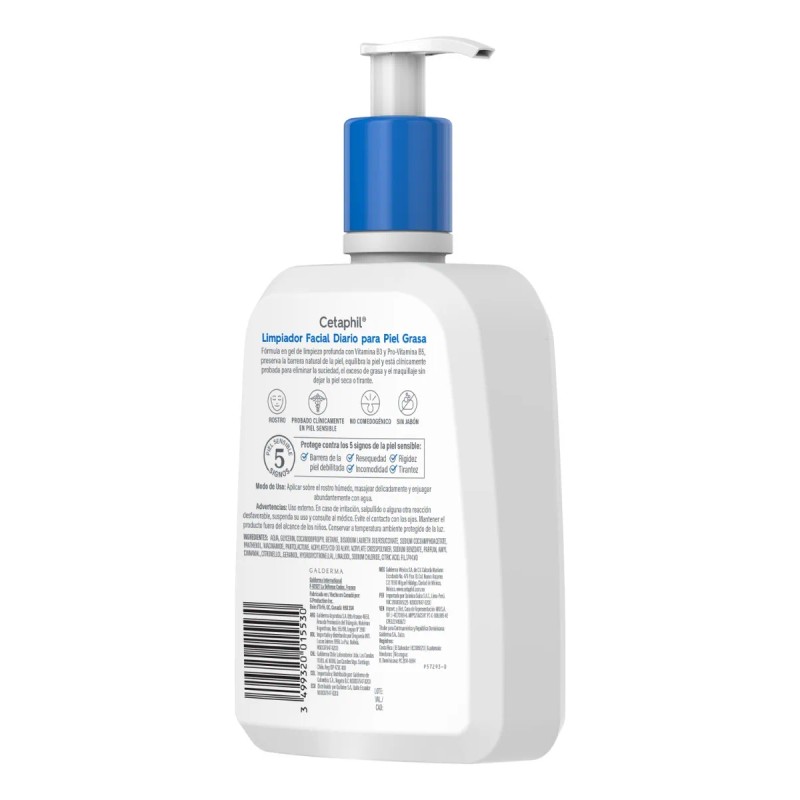 Limpiador Facial Diario Cetaphil Para Piel Grasa 473 Ml