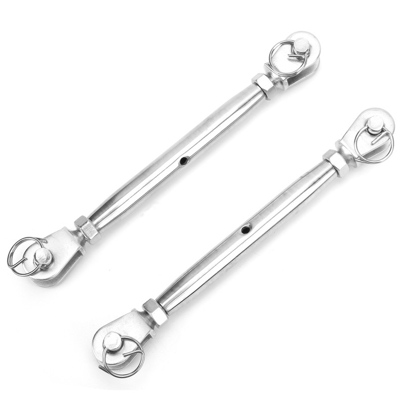 2pcs Jaw and Jaw Turnbuckle Stainless Steel Turnbuckle Rigging Screw